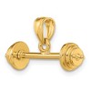 Black Bow Jewelry 14k Yellow Gold 3D Barbell Pendant - 4 of 4