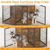 Dog Crate Furniture, Heavy-Duty Dog Kennel Furniture with Storage Shelves, Decorative Wooden Indoor Dog Crate with 4 Doors, Side Table Dog Crate - 3 of 4