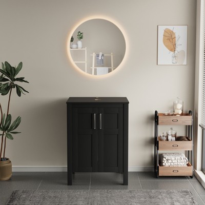 ELECWISH 24 in. W x 19 in. D x 36.4 in. H Freestanding Bath Vanity