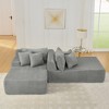 VAISP Two-seater Velvet Lounge Chair - No Assembly Fluffy Sofa, Modern Black Lounger for Living Room & Bedroom - 3 of 4