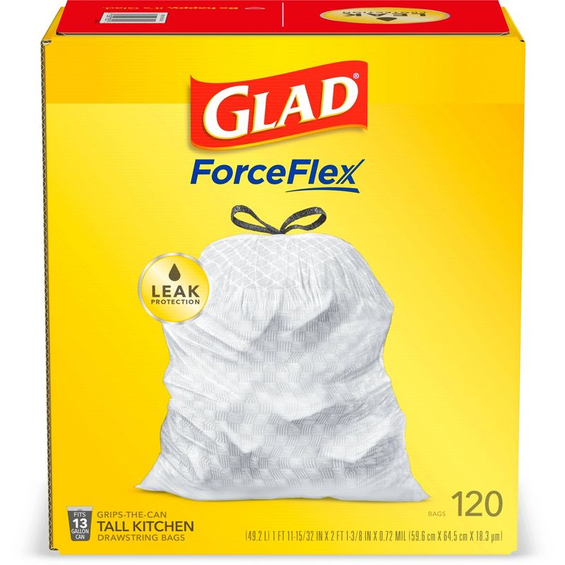 Glad ForceFlex Tall Kitchen Drawstring Trash Bags - Unscented - 13 Gallon, 6 of 10