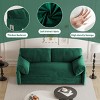 63.8" Queen Size Pull Out Couch 3-In-1 Convertible Sleeper Sofa Bed With Side Storage,Multi-Functional Velvet Loveseat Bed For Apartment-Cuddlewood - 3 of 4