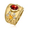 Ross-Simons 2.20 Carat Garnet and .70 ct. t.w. Citrine Ring With .60 ct. t.w. White Topaz in 18kt Gold Over Sterling - 3 of 4