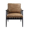 Top Grain Leather Metal Frame Accent Chair with Full Foam Seat, Removable Cushion and Metal Leg for Living Room - 4 of 4