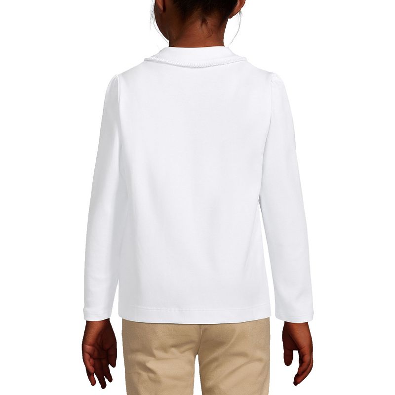 Lands' End Kids Long Sleeve Ruffled Peter Pan Collar Knit Shirt, 4 of 6