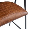 PAGED 26" High Seat Bar Stools Set of 2, Modern PU Leather Counter Height Bar Chair with Back, Iron Frame for Bar, Kitchen, Dining Room - 3 of 4