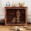 Jojoka 37.2 Inch Dog Crate Furniture, Indoor Dog Kennel with 360¡ã Rotating Feeder and 2 Doors, Wooden Pet Cage for Small Medium Dogs, Brown - 4 of 4