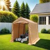 7x12ft Outdoor Portable Gazebo Storage Shelter Shed W/2 Roll up Zipper Doors & Vents Carport for Motorcycle Waterproof & UV Portable Garage Kit Tent - 3 of 4