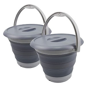 SAMMART 5L (1.32 Gallon) Collapsible Fishing Bucket with Removable Lid - 1 of 4