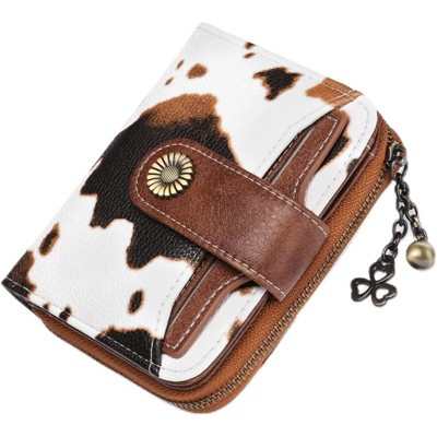 BEAFUP Women’s RFID Blocking Leather Wallet - Genuine Leather Small Bifold with Zipper Pocket & ID Window for Daily Use,Travel,Gift