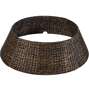 Best Choice Products 42in Woven Hyacinth Christmas Tree Collar, Tree Skirt Accessory w/ Cord Cut-Out - 1 of 4