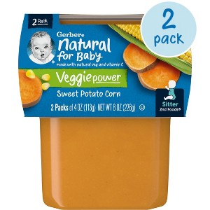 Gerber Baby Food Stage 2 Sweet Potato Corn Puree Tub - 2ct/4oz Each - 1 of 4