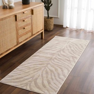Hauteloom Beige Manteca Zebra Print Area Rug - 1 of 4