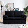 NicBex 65 Inch Corduroy Convertible Sleeper Sofa Bed with 2 Pillows,Pullout Bed and Side Pockets for Small Spaces,Living Room,Apartment - 2 of 4