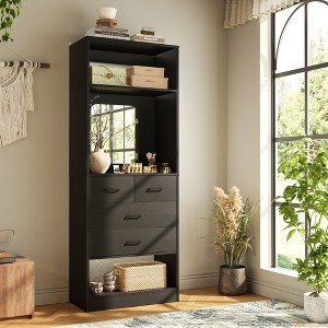 Besiost Closet System Set with Drawers, Freestanding Wardrobe Armoires with Shoe Racks - 1 of 4