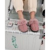 Memoi Girls Corduroy Microfiber & Fluffy Faux Fur Slipper Slide - 2 of 4