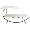 VidaXL Patio Lounge Bed with Canopy and Pillows Cream White - 3 of 4