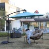 KTMBDW 10 ft Solar Umbrella Lighted Patio Umbrella Table Market Umbrella with Tilt and Crank Outdoor Umbrella for Garden, Backyard and Beach - 2 of 4