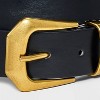 Women's Sculpted Metal Buckle Belt - Universal Thread™ Black - 3 of 3