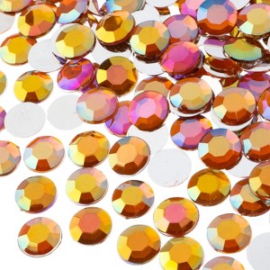 John Bead 400-Piece 12mm (SS50) Orange AB Acrylic Round Flat Back Rhinestones - 1 of 4
