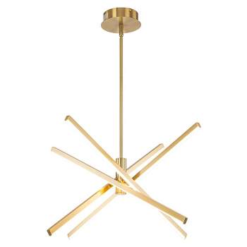 C Cattleya 4-Light Dimmable Integrated LED Gold Sputnik LED Chandelier for Dining Room Kitchen Living Room