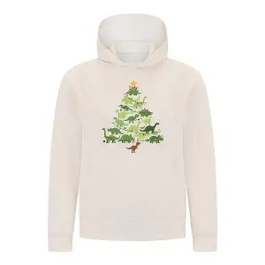Everyday Kids Christmas Collection Dinosaur Tree Boys Pullover Hoodie – Holiday Sweatshirt - 1 of 4