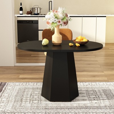 Famapy Modern Black Oval Coffee Table