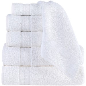 REGAL RUBY, 6 Piece Towel Set, 2 Bath Towels 2 Hand Towels 2 Washcloths, Soft and Absorbent, 100% Turkish Cotton Towels for Bathroom Shower - 1 of 4