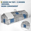 Large Metal Chicken Coop, 86" Portable Chicken Run with Cover, Rust-Proof Ventilated Frame & Secure Door for Poultry - 3 of 4