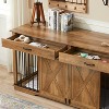 Large Dog Crate Furniture with Divider, Barn Door Design, Tabletop & Storage Drawers, Fits Dogs up to 200 lbs - 2 of 4