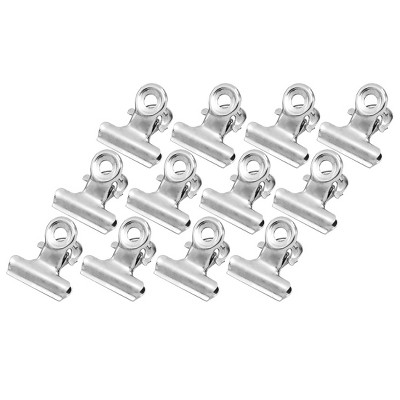 Unique Bargains 12PCS Paper Metal Round Clips Office Binder Bull Stationery Clamp Holders