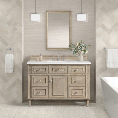 Whitewashed Oak Rectangular Wood Framed Wall Mirror, 40" x 26"