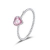 Gorgeous Pink Diamond Ring Band for Wome Stunning Heart-Shaped S925 Silver Zircon Ring, Stylish Promise Ring for Memorable Occasions - 4 of 4