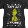 Girls' - Dr. Seuss - The Grinch The Nice List Is Overrated Fitted Short Sleeve Graphic T-Shirt - 2 of 4