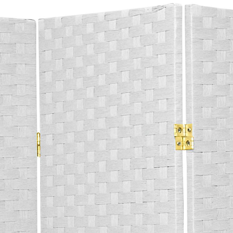 7 ft. Tall Woven Fiber Room Divider - White (8 Panel), 3 of 6