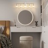 POWLIG 38.5-in 5-Light Modern Polished Nickel Dimmable Bathroom Vanity Light with Cone Clear Glass Shade - 3 of 4