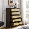 XIYUYEU 5 Drawer Dresser for Bedroom,Modern Rattan Drawers with Metal Pulls,Dressers for Kids Room,Living Room,Entry and Hallway,Brown - 4 of 4