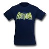 Mens Batman Distressed Logo Navy T-Shirt - 4 of 4