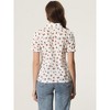 INSPIRE CHIC Women's Peter Pan Frilled Short Sleeve Floral Cotton Top - 4 of 4
