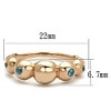 Slickblue Polished IP Rose Gold Stainless Steel Ring for Women Featuring Sea Blue CZ, Size 5-10 - 2 of 4