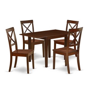 HomeStock 5-Pc Mahogany Finish Solid Wood Top - Dining Room Set - Seats 4 - 1 of 4