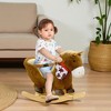 Mshliw Plush Rocking Horse Chair with Pedals, and Safety Belt, Ride-On Toy with Wooden Base for Toddlers, Birthday Gift, Christmas gift - 3 of 4