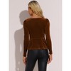 INSPIRE CHIC Women's Elegant Sweetheart Neck Long Sleeve Velvet Peplum Top - 3 of 4