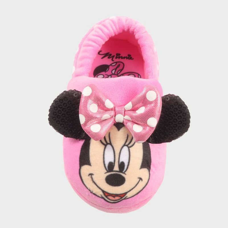 Toddler Girls' Disney Minnie Sock Slippers - Pink, 3 of 8