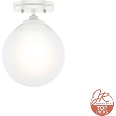 Hepburn Modern Matte White Globe Flush Mount with LED