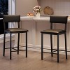 Bar Stools Set of 4/2, PU Leather Counter Height Bar Stools with Backrest and Footrest,Tall Bar Stool with Thick Cushion - 2 of 4