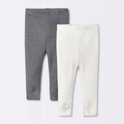 Image of Baby 2pk Basic Waffle Pants - Cloud Island™ Off-White 0-3M