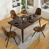 FurnitureR Rectangular Dining Table with Sturdy Thickened Wooden Tabletop and Metal Steel Legs,, Ideal for Home Kitchen Office, Brown - 4 of 4
