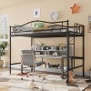 Twin Loft Bed with Adjustable Ladder & Full Safety Guardrail, Loft Bed Twin Heavy-Duty Metal Frame 400 Lbs Weight Capacity, Space Saving - 3 of 4