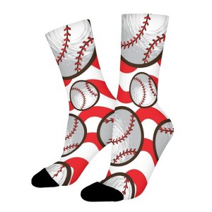 Baseball Sport Women Printed Crew Socks Funny Funky Socks Soft Polyester Novelty Gifts for Artists Men - 1 of 1